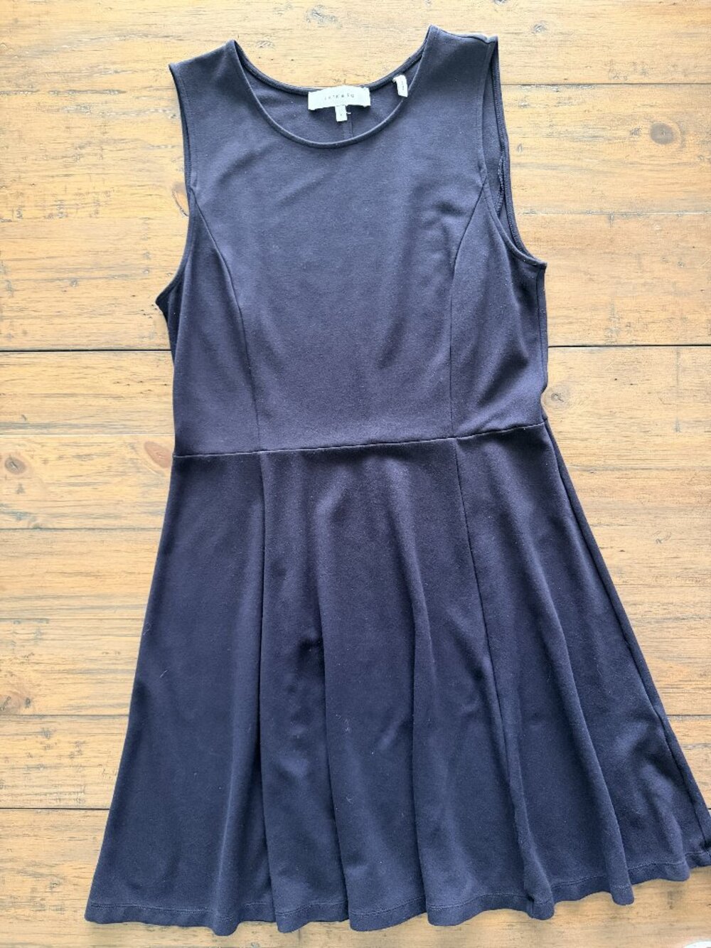 Lark & Ro Black Fit and Flare Skater Dress Women’s Large Sleeveless Stretch Knit